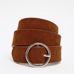 Suede Circle Buckle Belt