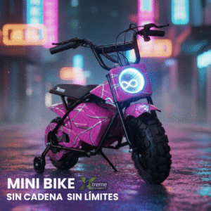 Mini Bike 250 DH rosa 350W 24V con faro LED – Xtrememotosport